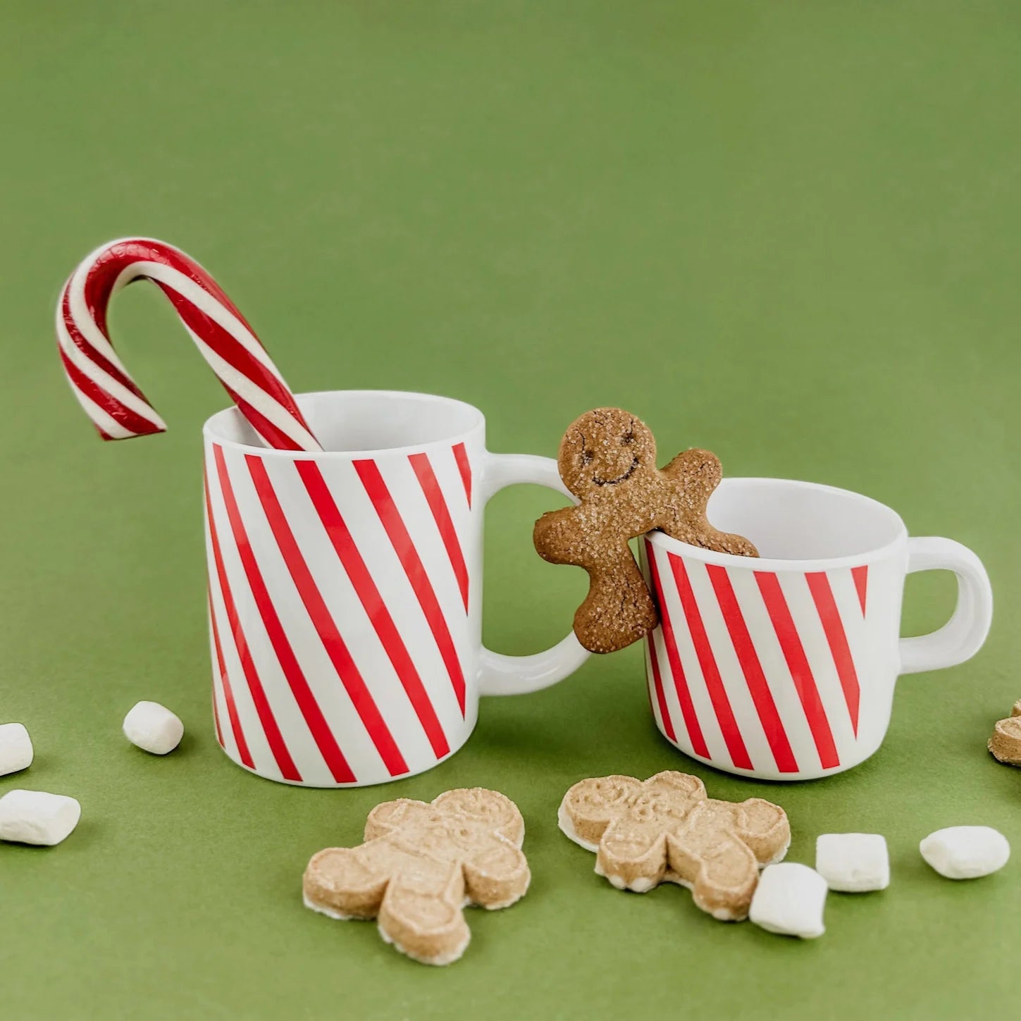 HELMSIE TWO OF A KIND CUP SET: PEPPERMINT STRIPE