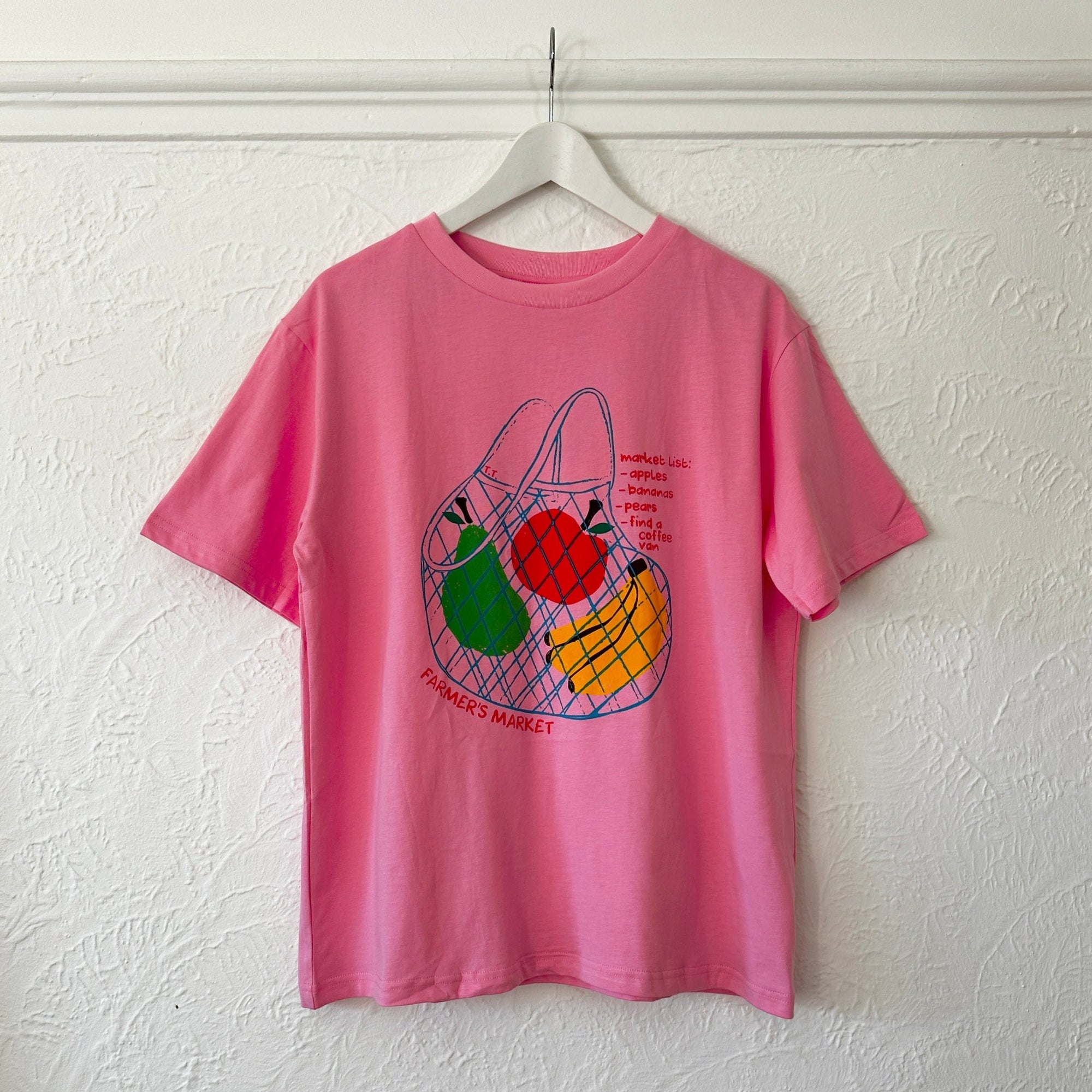 TINY TROVE ADULT FARMER'S MARKET RELAXED TEE: BUBBLEGUM