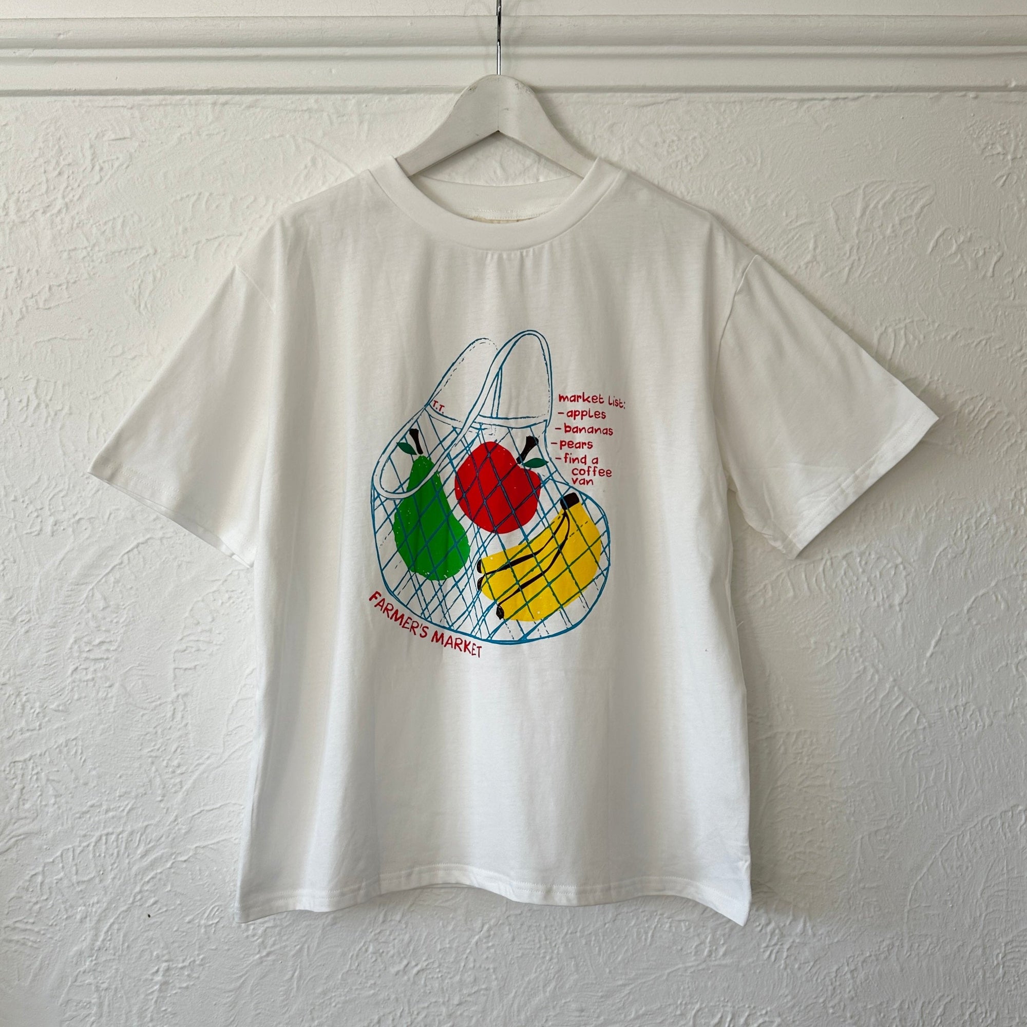 TINY TROVE ADULT FARMER'S MARKET RELAXED TEE: WHITE