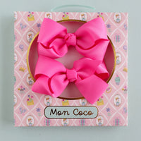 LAUREN HINKLEY MON COCO BOWS 2PC: HOT PINK