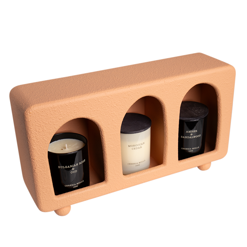 3 HOLE SANTORINI SHADOW BOX: TERRACOTTA