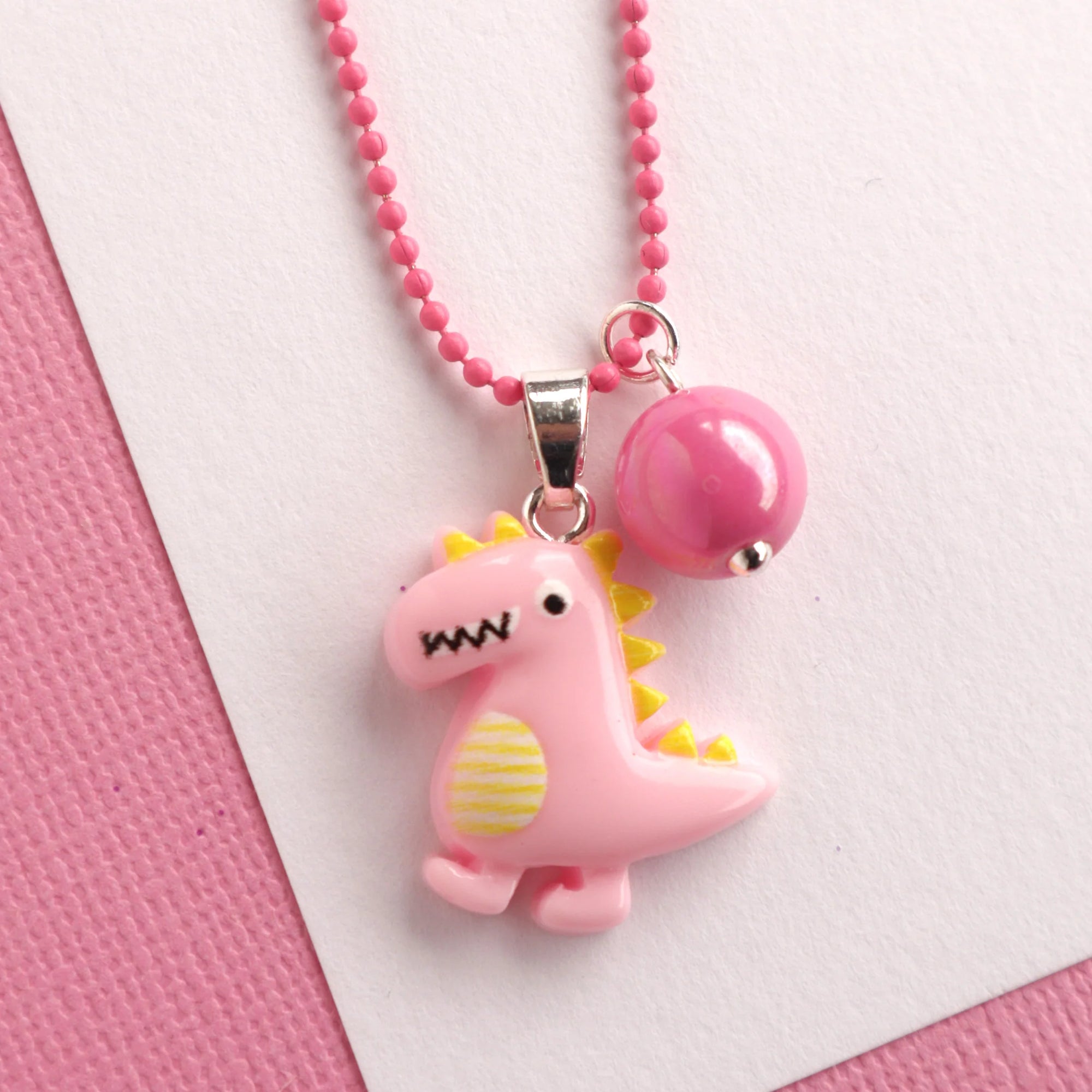 LAUREN HINKLEY PINK DINOSAUR NECKLACE