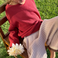 ILLOURA THE LABEL ESSENTIAL KNIT JUMPER: CHILLI