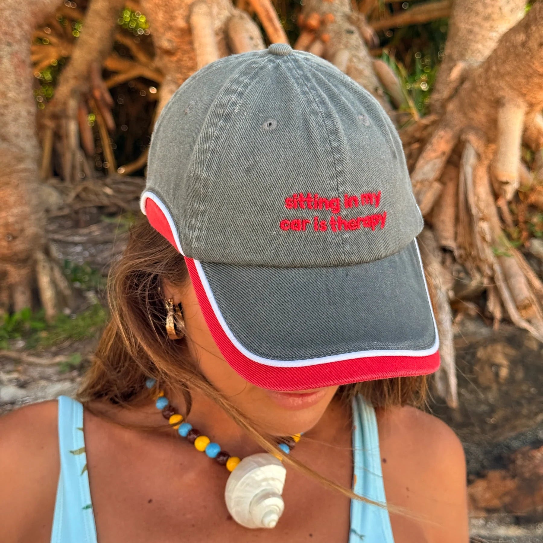 SPICY DUGONG SITTING IN MY CAR IS THERAPY CAP: RED