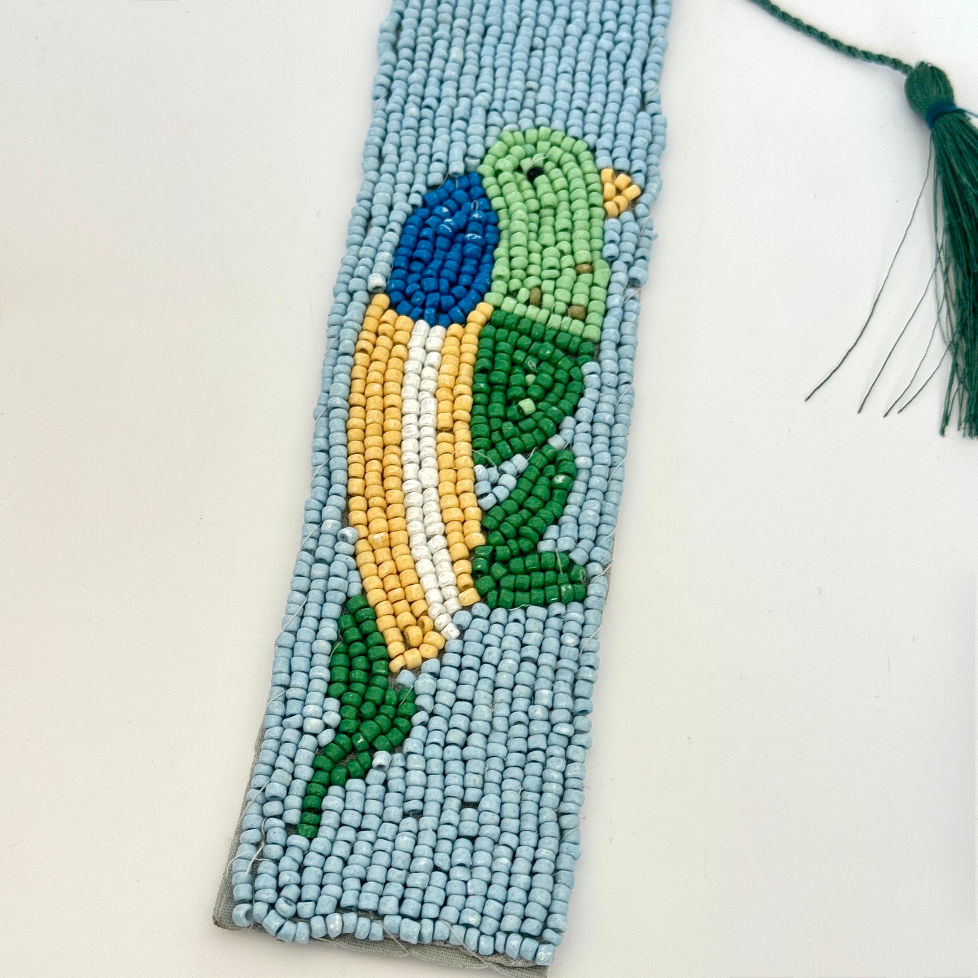 BLUEBELL BEADED BOOKMARK: BLUE