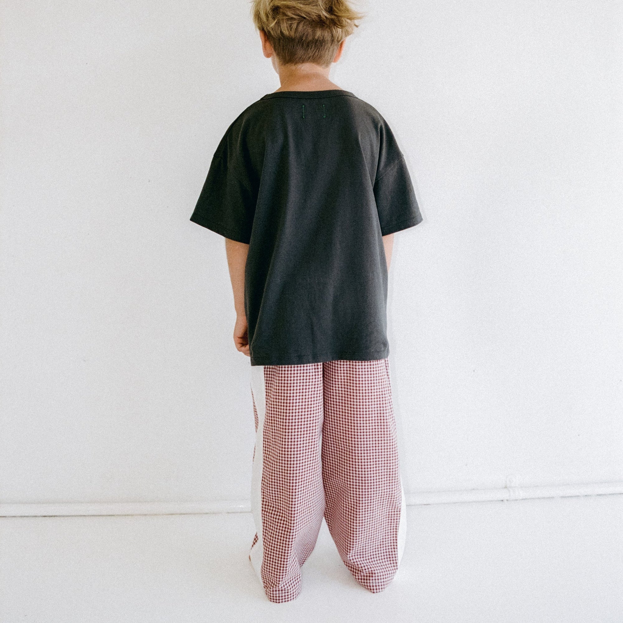 JUNI JNR DANNY PANT: CINNAMON GINGHAM