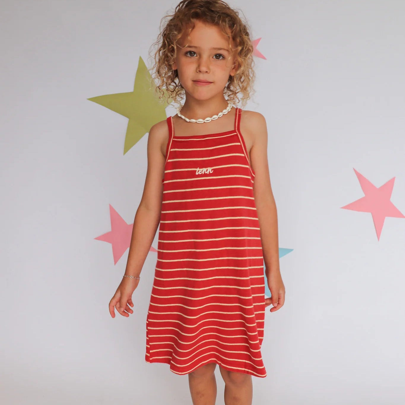 LENN LABEL OUTDOORS DRESS: FIERY STRIPE