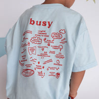 LENN LABEL BUSY TEE: SKY BLUE