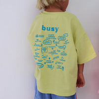 LENN LABEL BUSY TEE: LIME