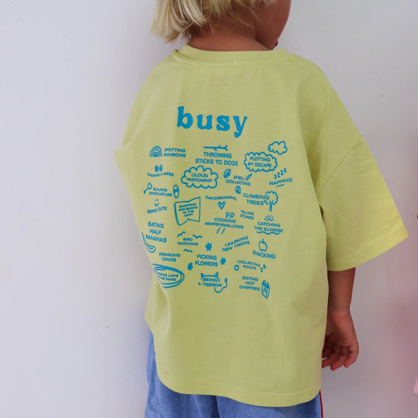 LENN LABEL BUSY TEE: LIME