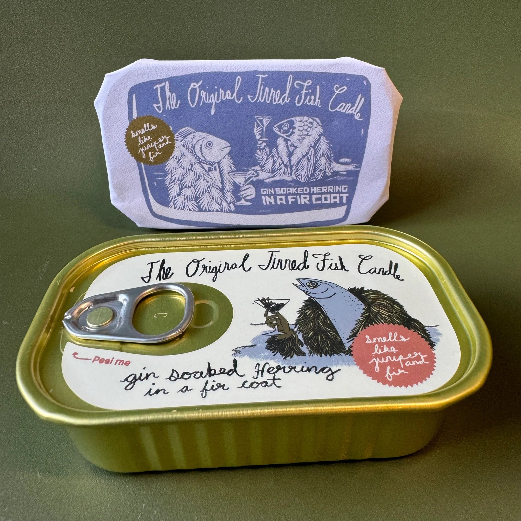 TINNED FISH CANDLE: JUNIPER AND FRASER FIR