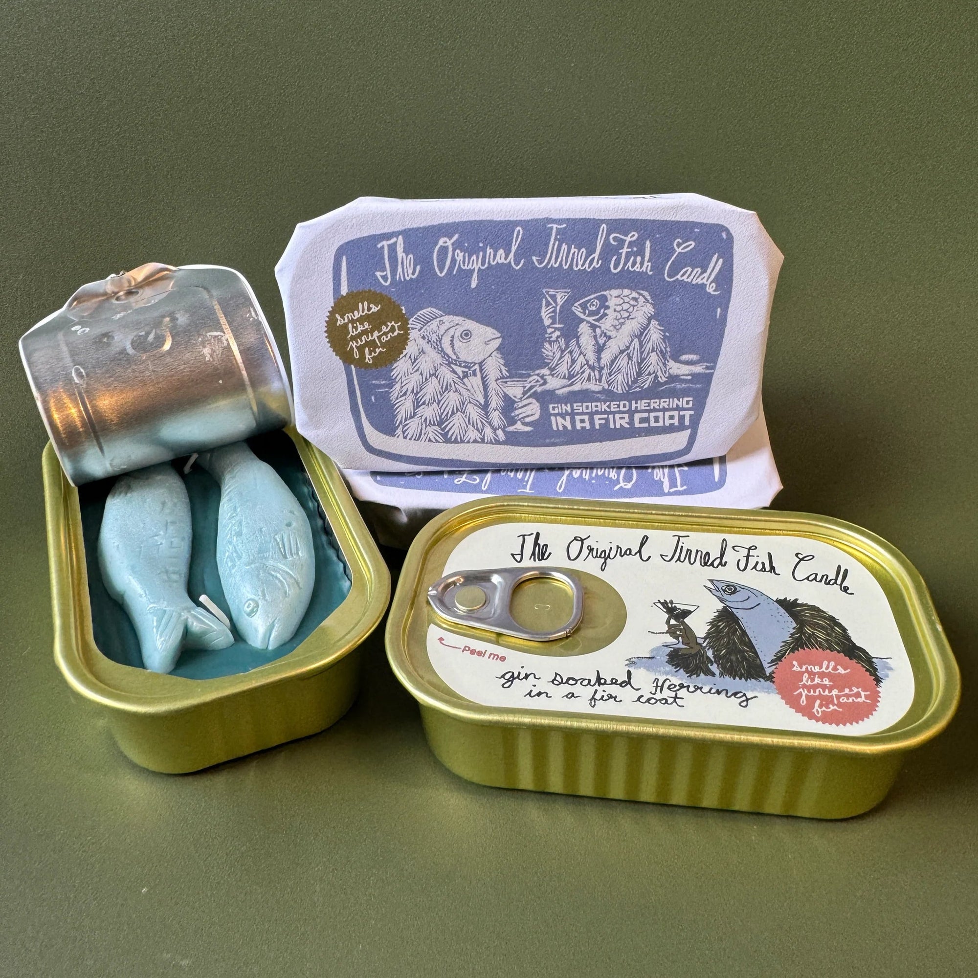 TINNED FISH CANDLE: JUNIPER AND FRASER FIR