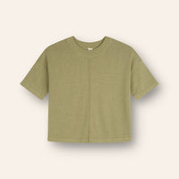 ILLOURA THE LABEL LIGHT WEIGHT KNIT TEE: MOSS