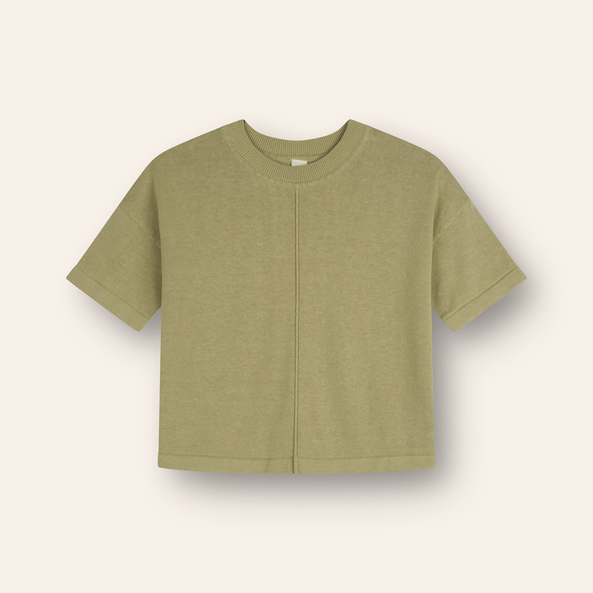 ILLOURA THE LABEL LIGHT WEIGHT KNIT TEE: MOSS
