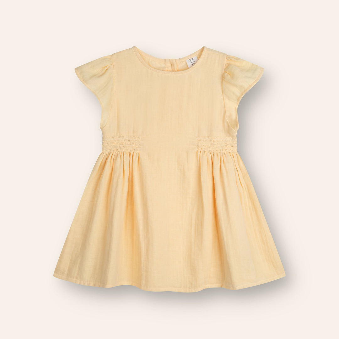 ILLOURA THE LABEL BLOSSOM DRESS: BUTTER