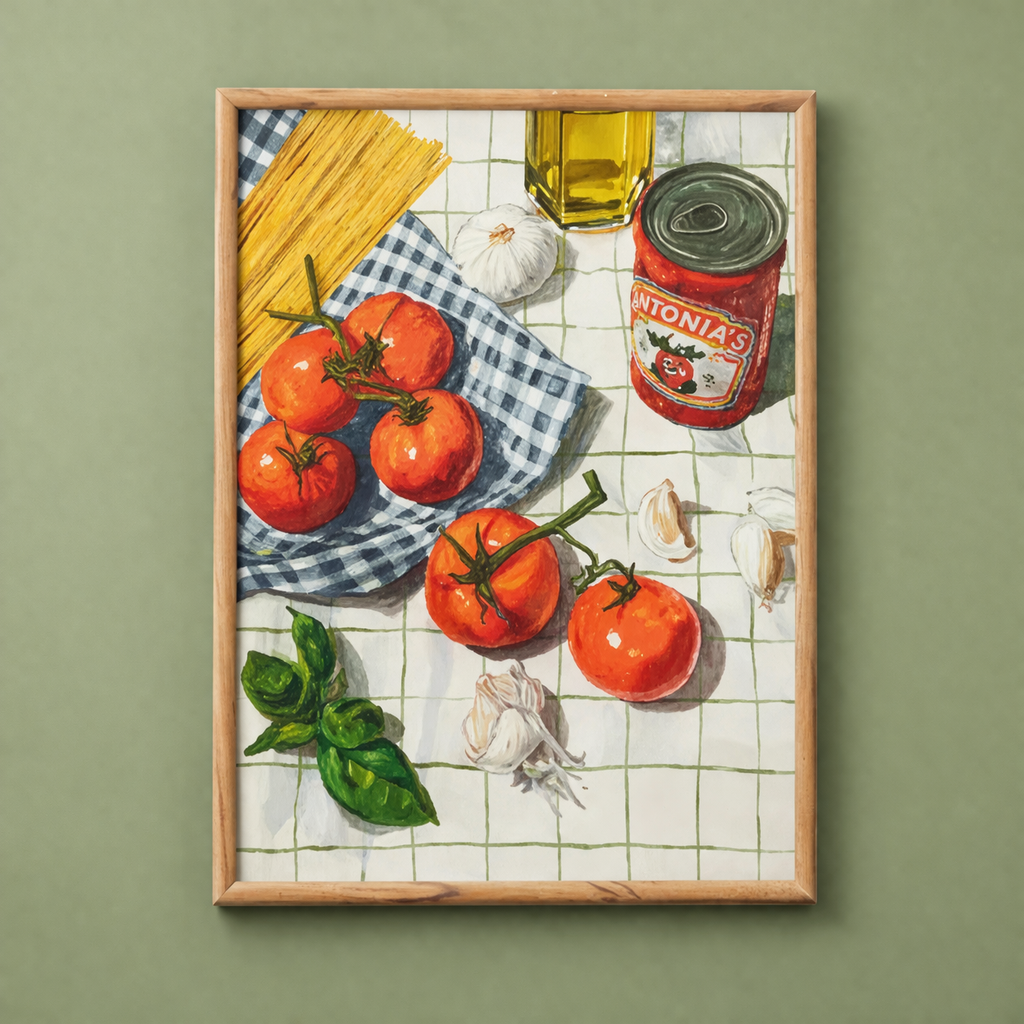 SALSA FRAME GLASS PRINT: PASTA
