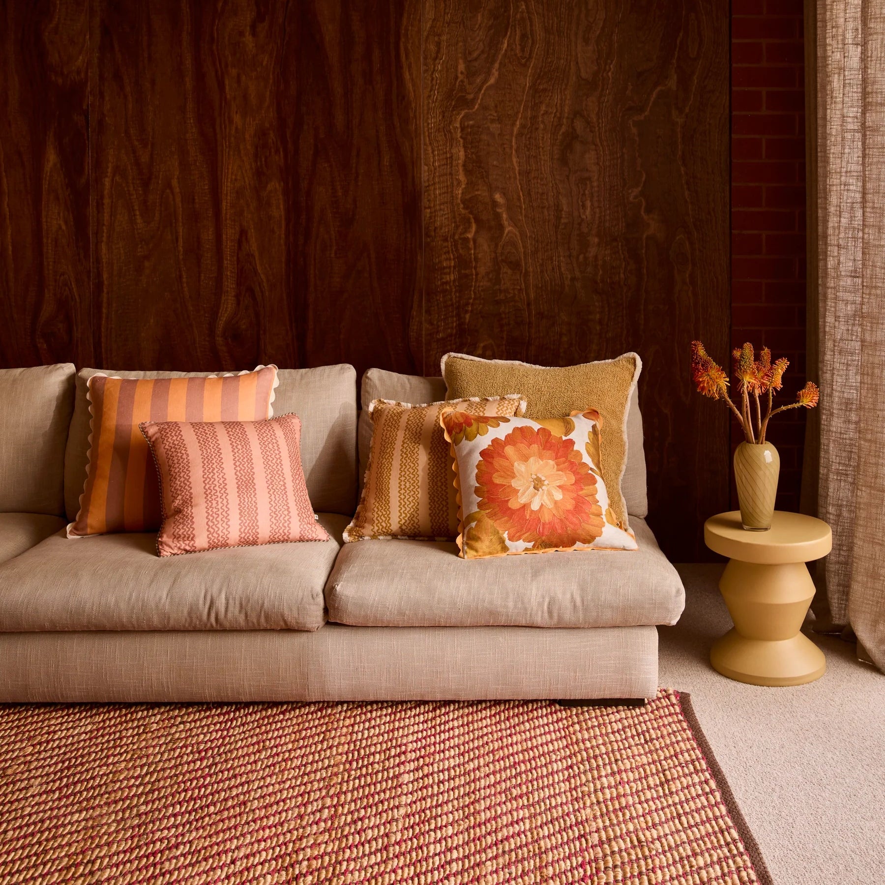 BONNIE AND NEIL FRIDA PINK JUTE RUG: LARGE