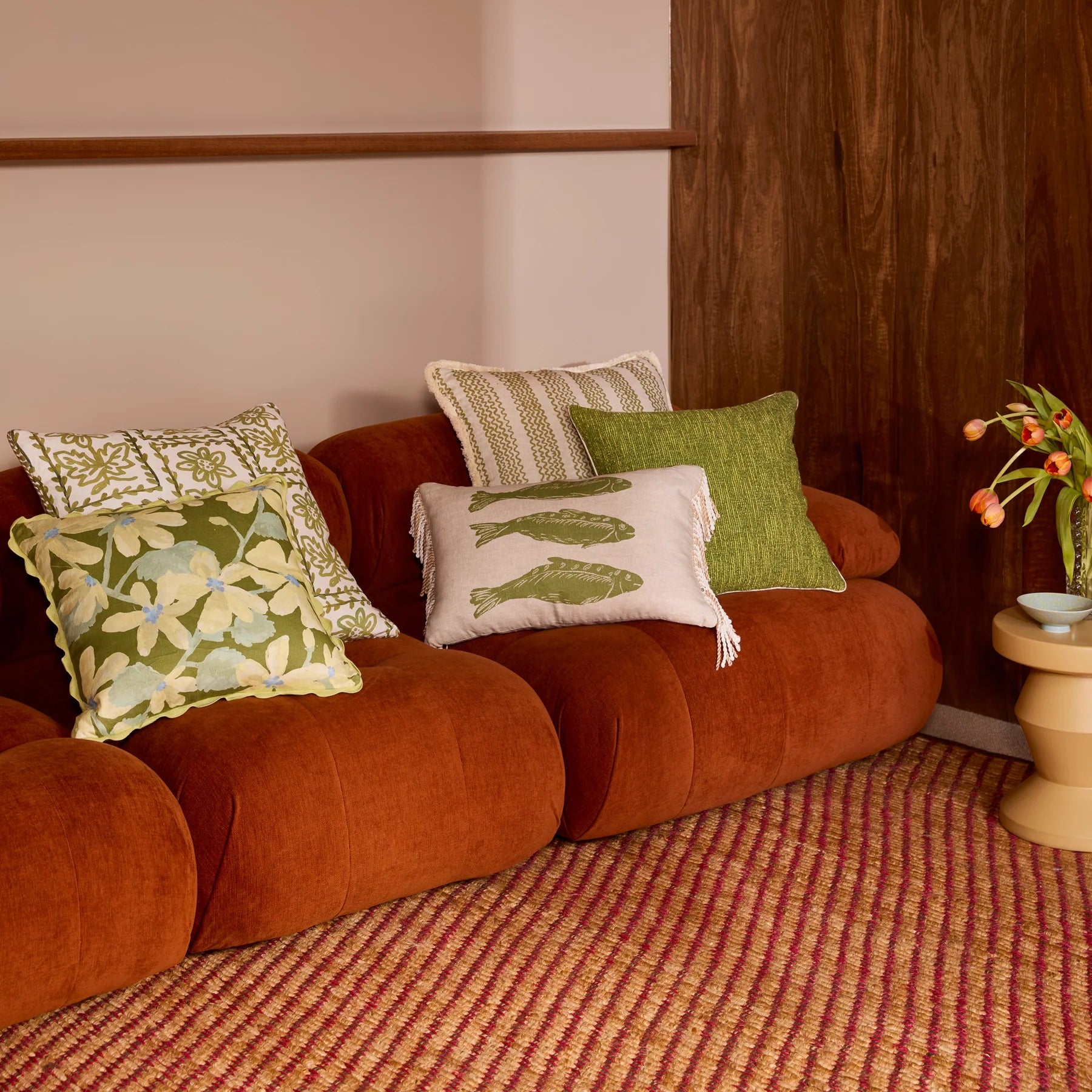 BONNIE AND NEIL FRIDA PINK JUTE RUG: MEDIUM