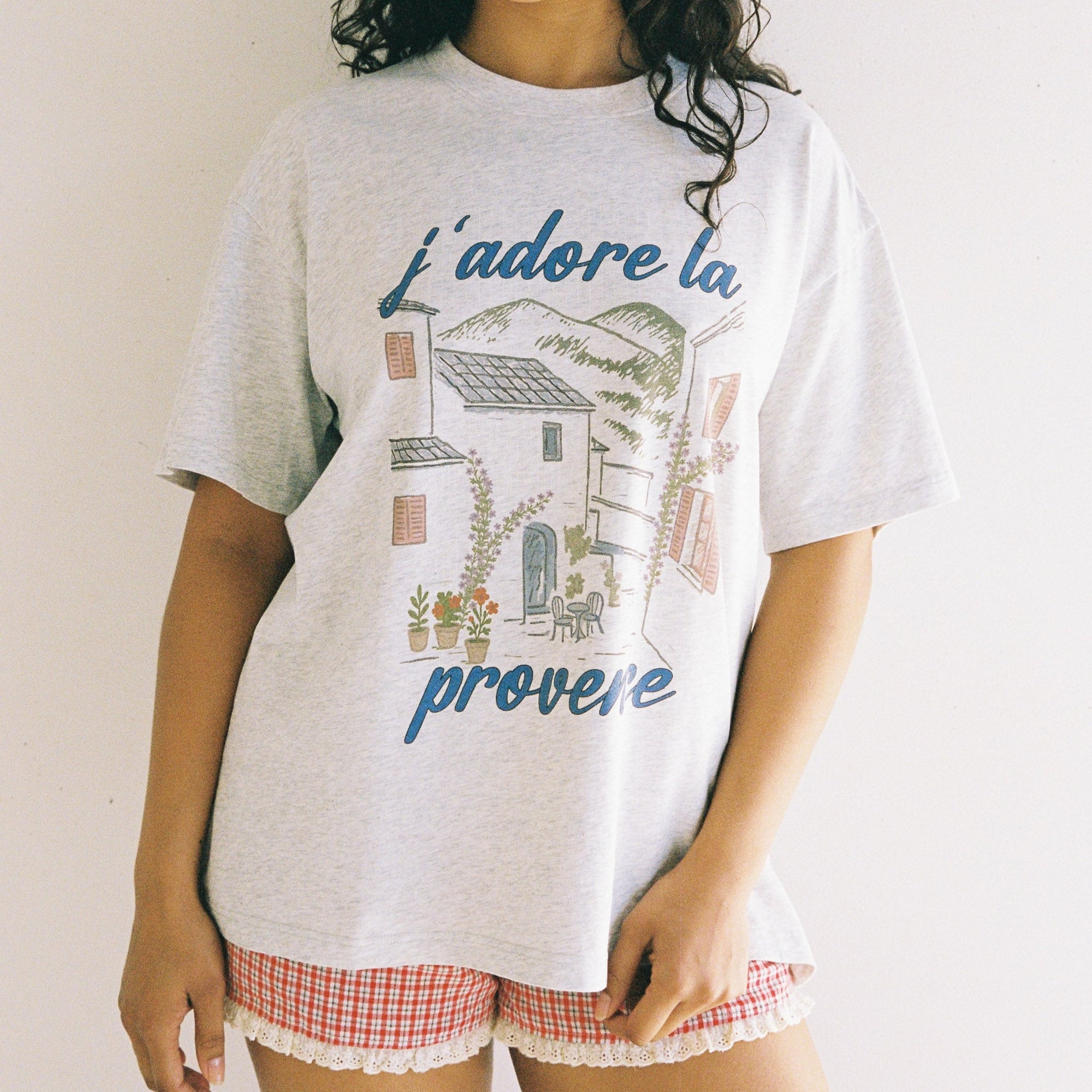 JUNI WOMENS J'ADORE TEE: GREY MARLE