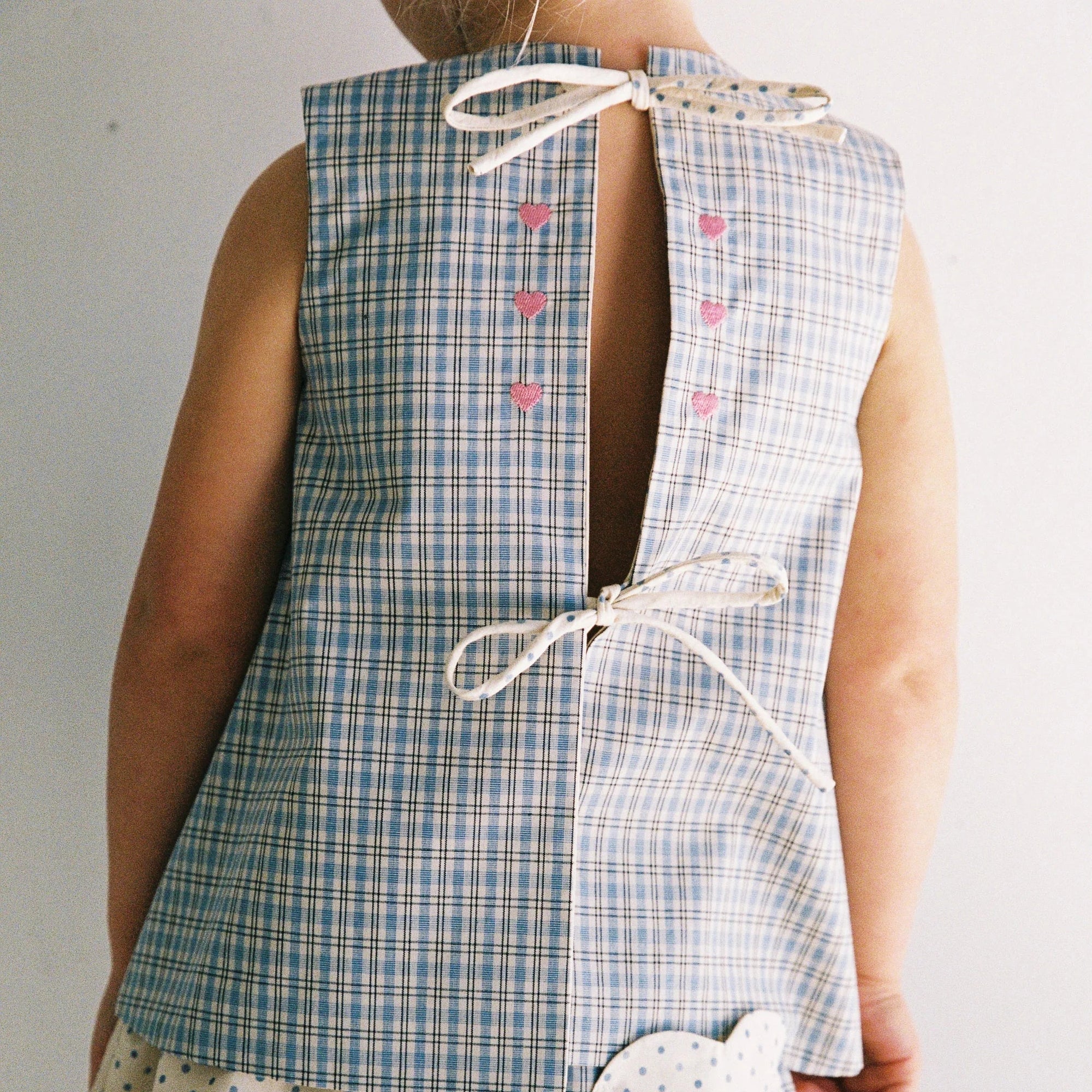 JUNI REVERSIBLE DELLA TOP: BLUE CHECK