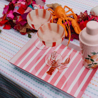 PINK STRIPE LOBSTER TRAY