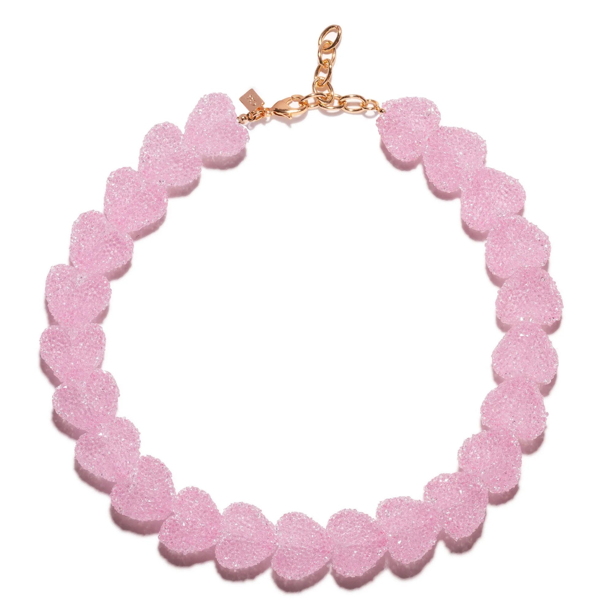 CRYSTAL HAZE JELLY HEART NECKLACE: BABY PINK