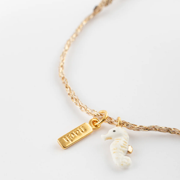 NACH SEAHORSE GOLD ROPE CHARM BRACELET