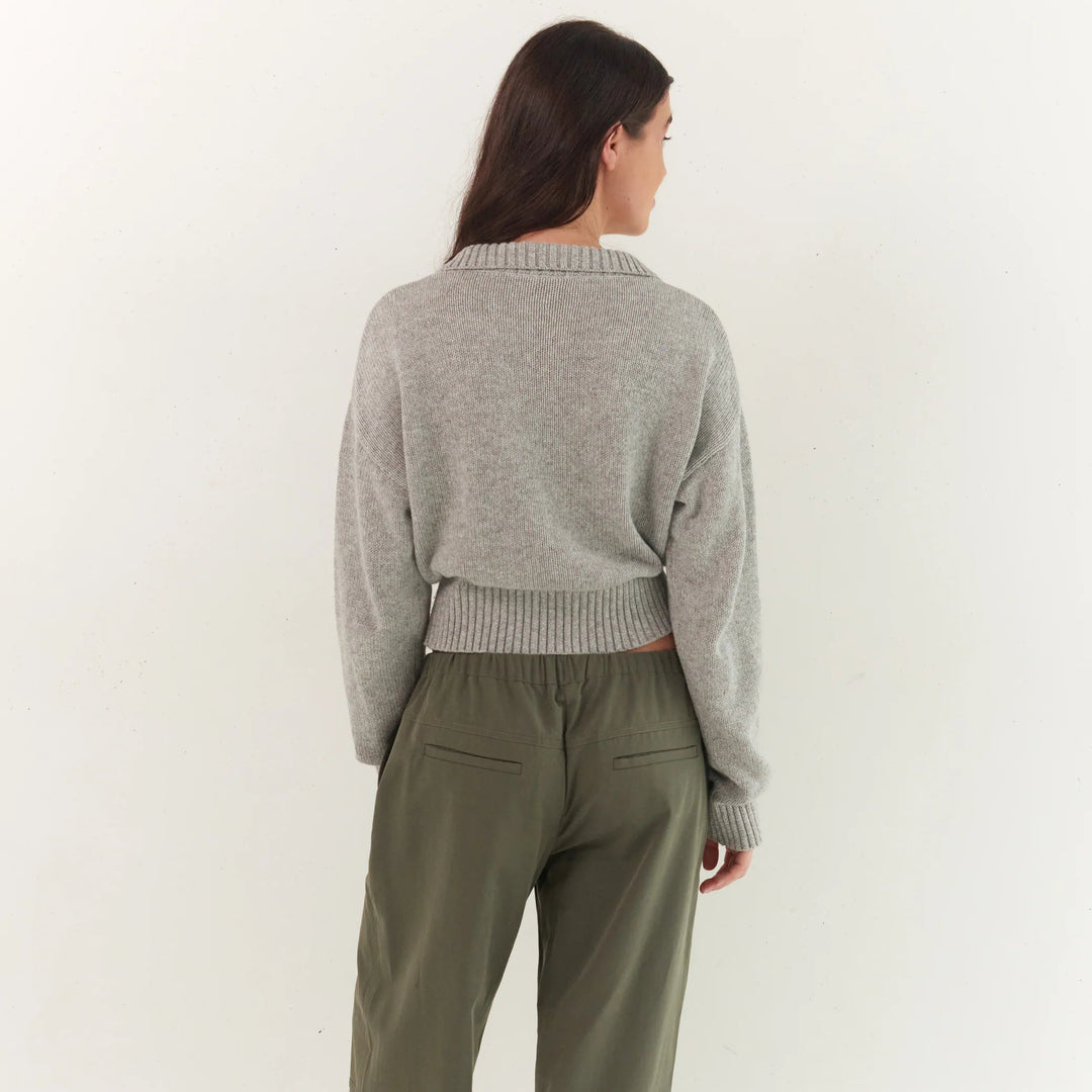 JUNI WOMENS KAIA ZIP CARDIGAN: STONE