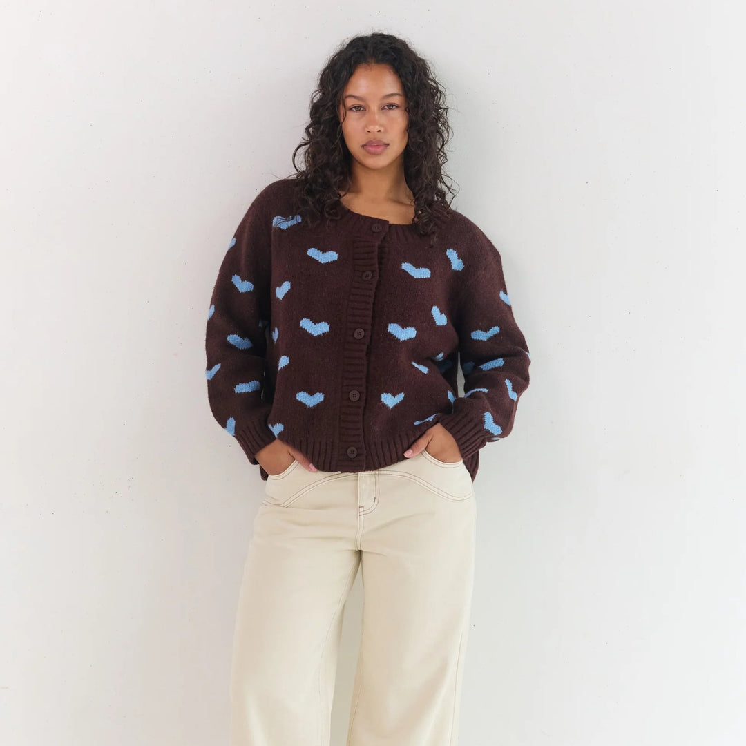 JUNI WOMENS SWEETHEART CARDIGAN