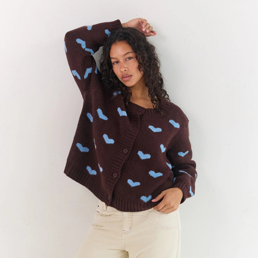 JUNI WOMENS SWEETHEART CARDIGAN