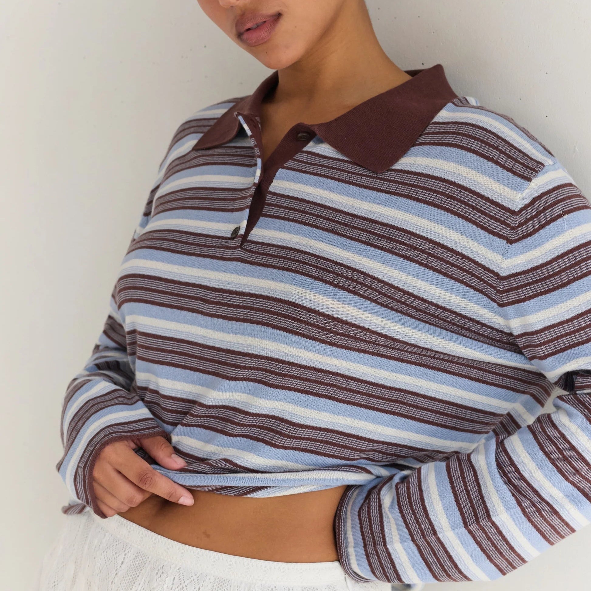JUNI WOMENS ELISE RUGBY TOP: STRIPE
