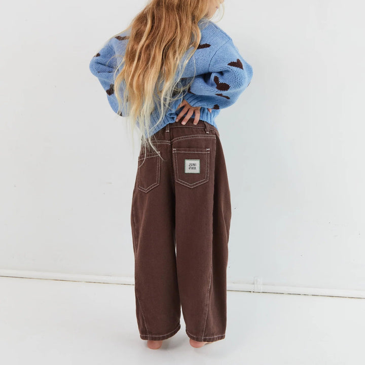 JUNI JNR DYLAN BARREL LEG JEAN: COCOA