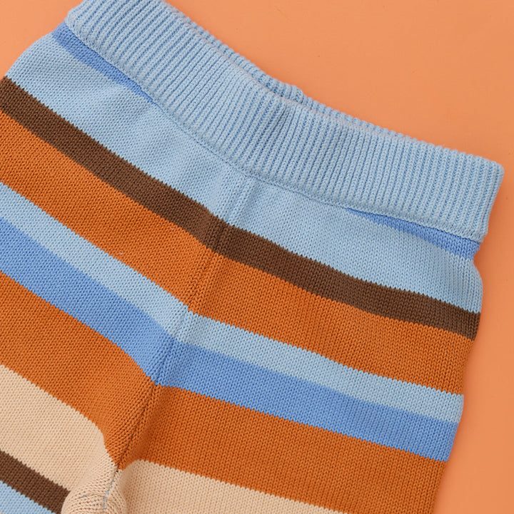 SMALL SWIM CLUB COASTAL STRIPE KNIT PANTS