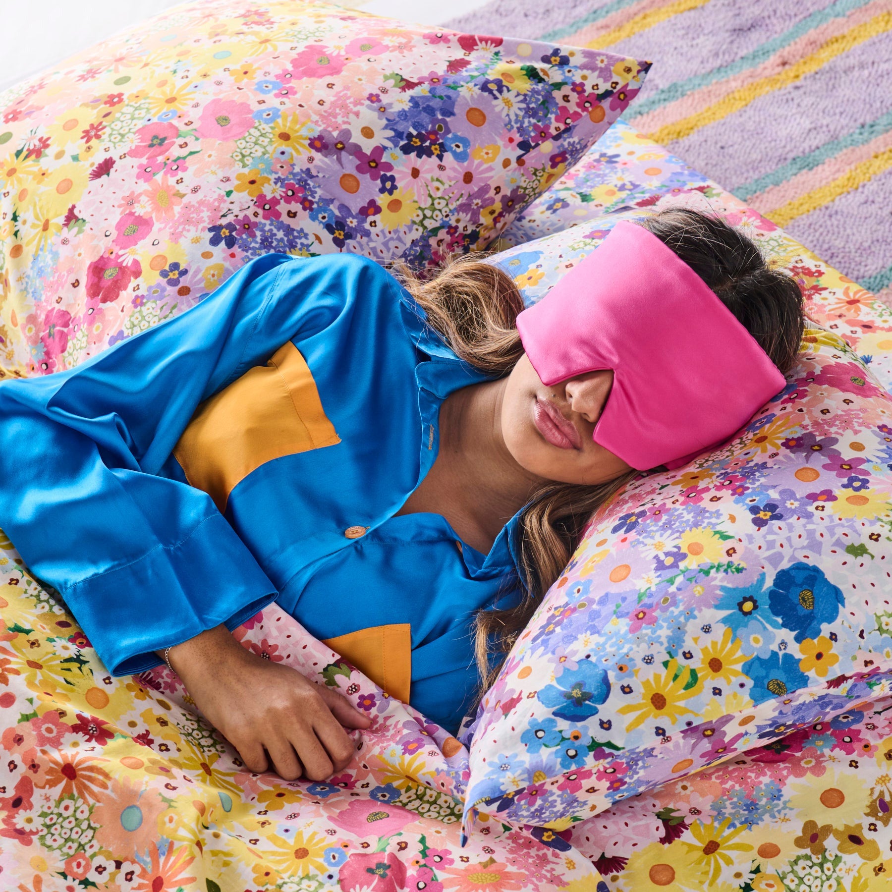 KIP & CO BLOCK OUT EYE MASK: PERFECT PINK