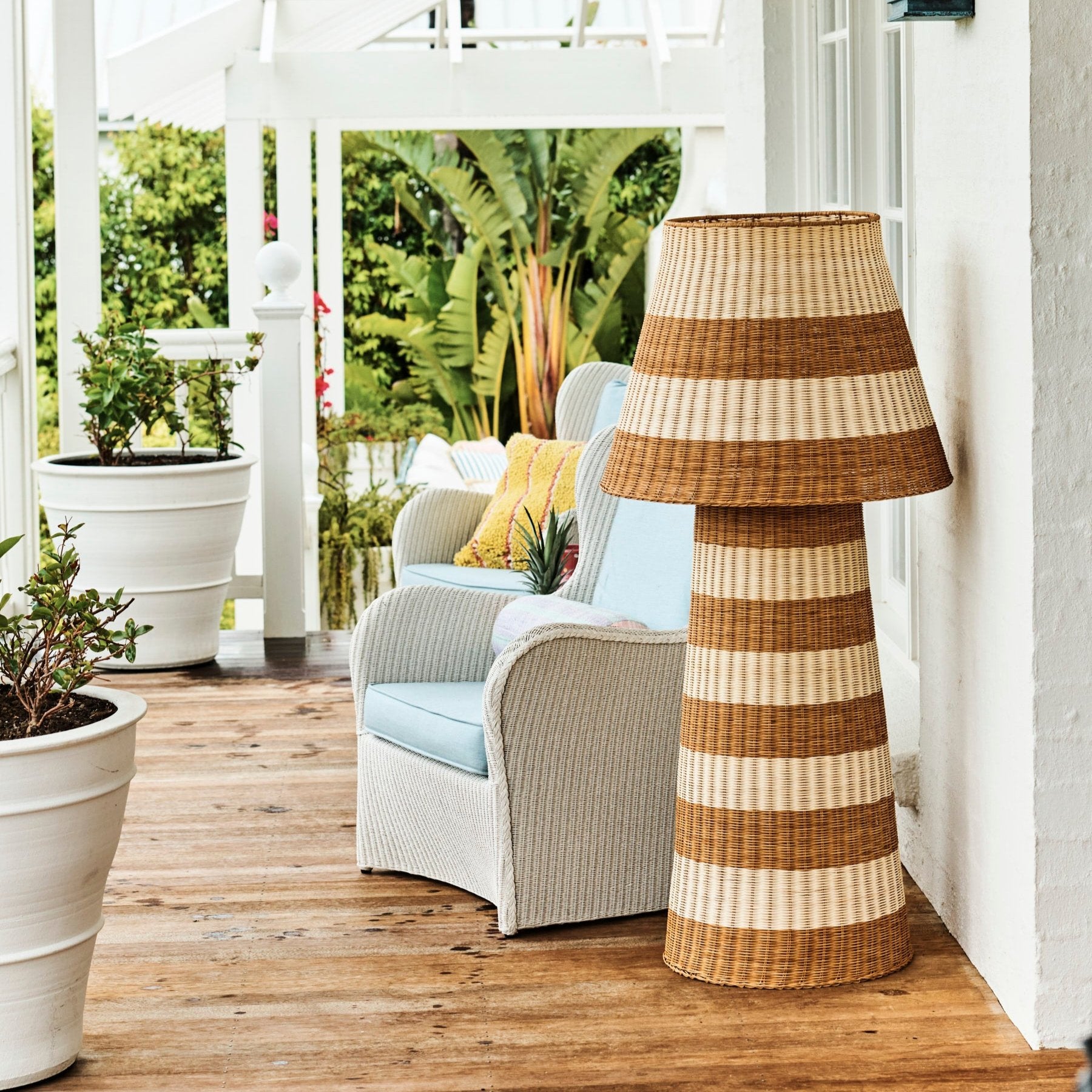 KIP & CO SOMBRERO RATTAN FLOOR LAMP