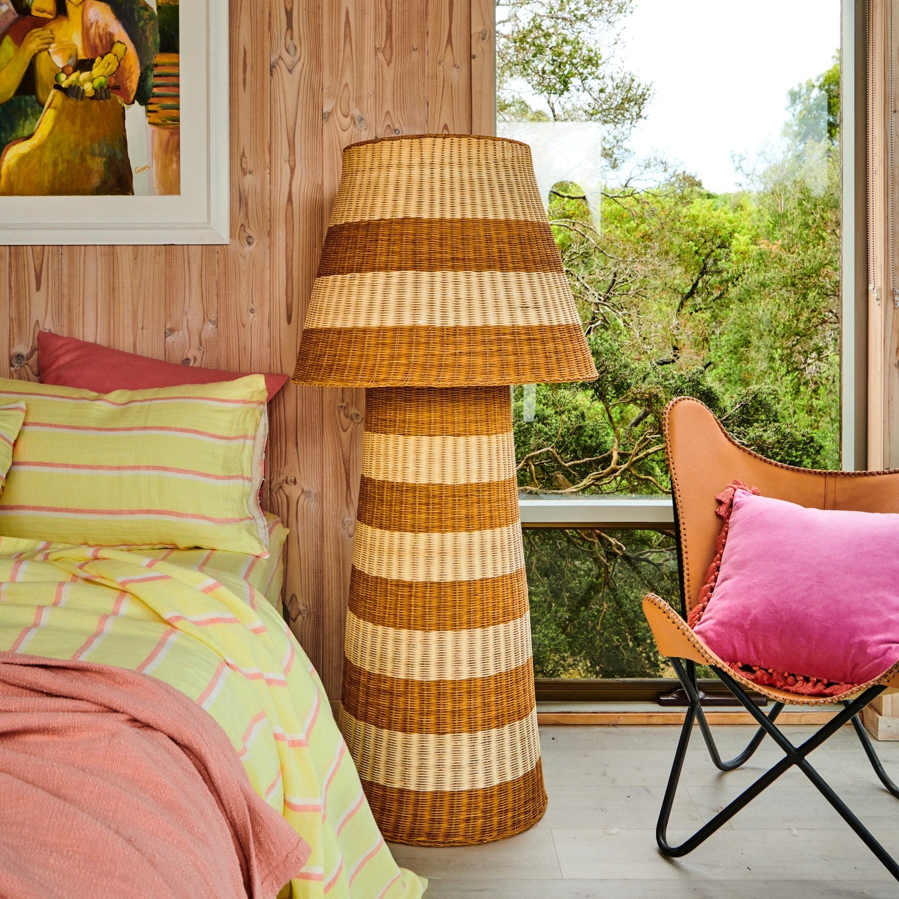 KIP & CO SOMBRERO RATTAN FLOOR LAMP