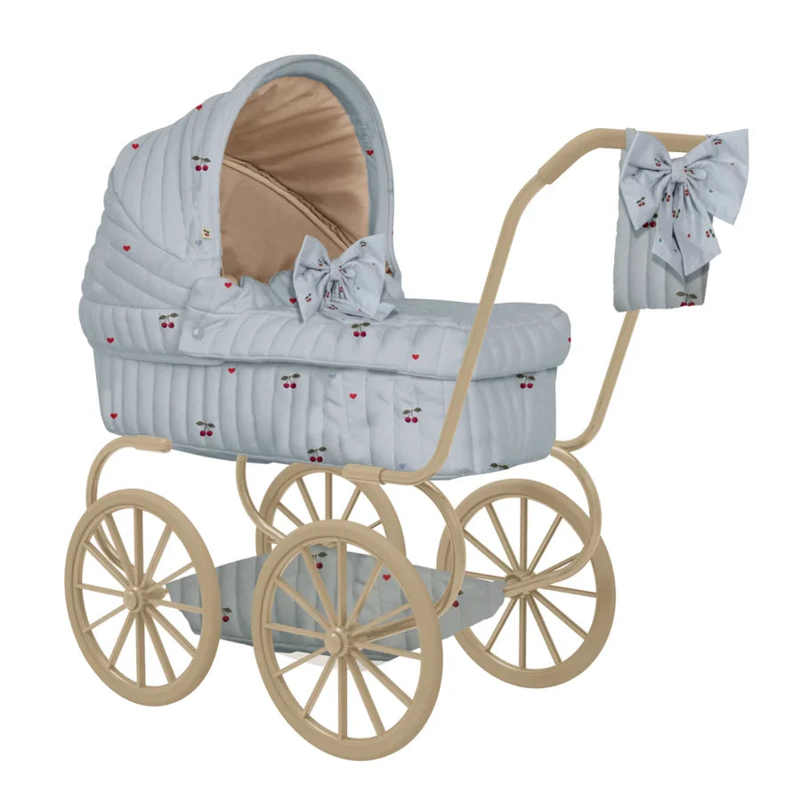 KONGES SLOJD MINNIE BOW DOLL PRAM: CHERRY BLUE COEUR