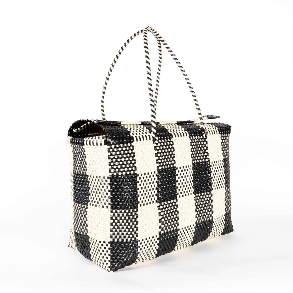 BAHIA BASKETS GRAZIA CARRYALL BASKET: BLACK / LRG