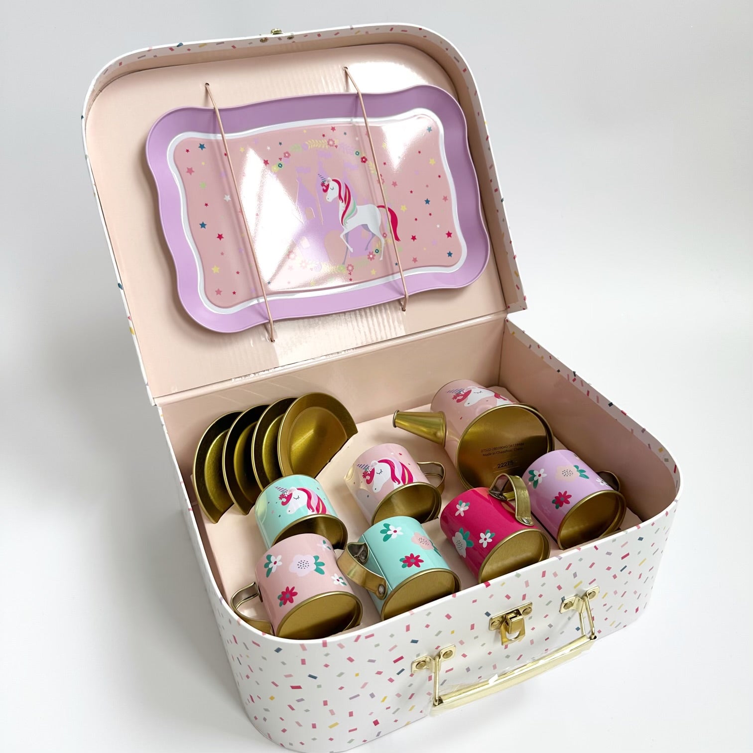 UNICORN TIN TEA SET IN SUITCASE