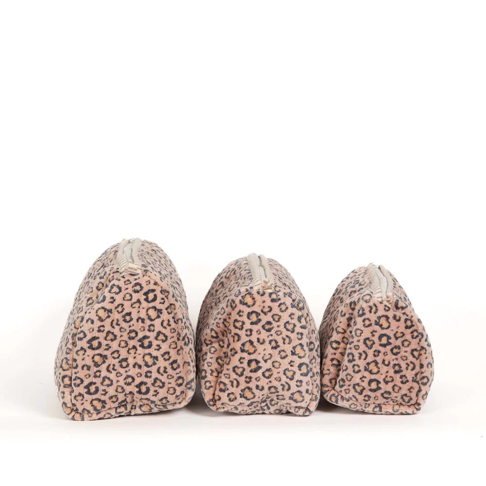PARISIAN COOL VELVET POUCH 3PC: BLUSH LEOPARD