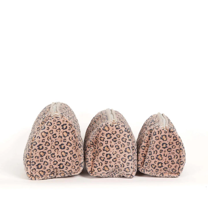 PARISIAN COOL VELVET POUCH 3PC: BLUSH LEOPARD