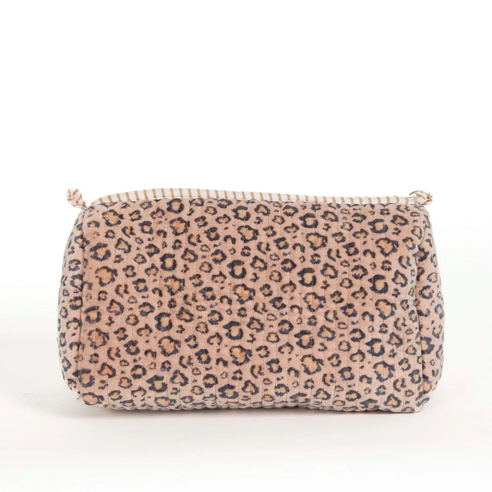 PARISIAN COOL VELVET POUCH 3PC: BLUSH LEOPARD