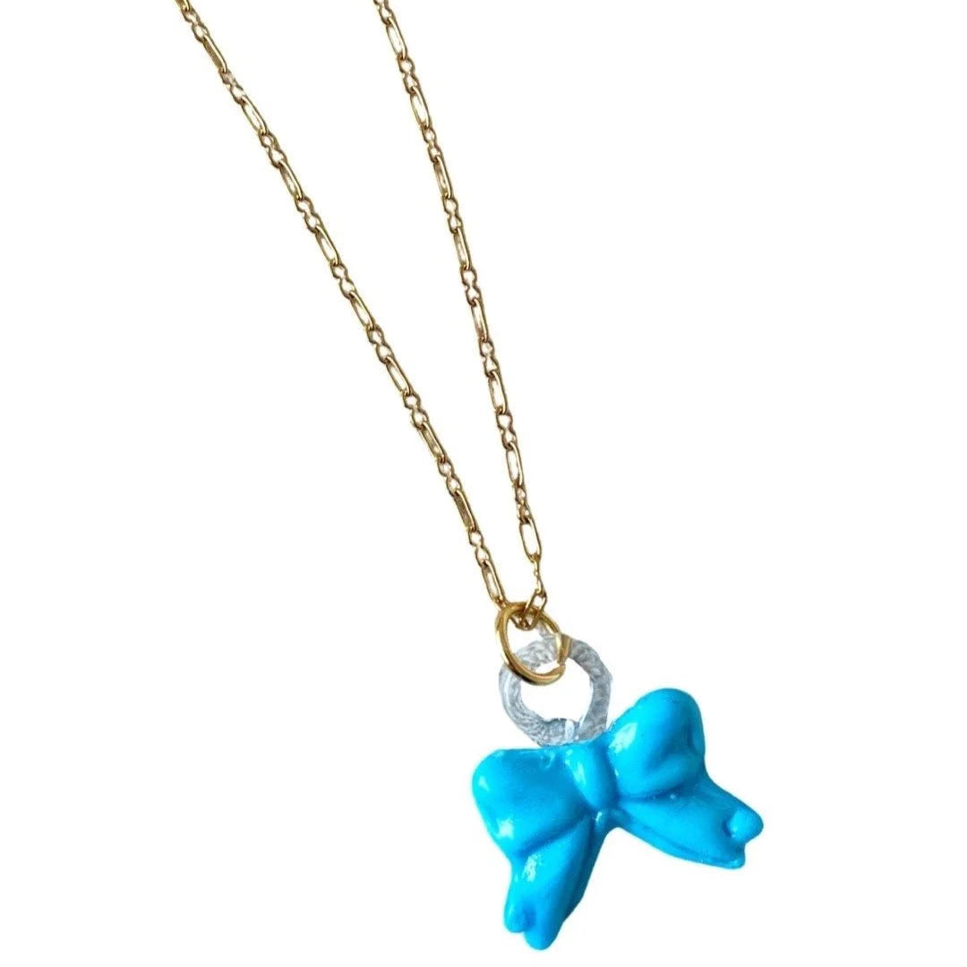 NOTTE LIL BOW PEEP NECKLACE: SKY