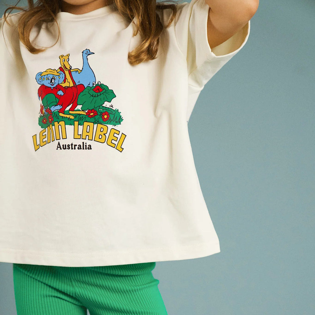 LENN LABEL AUSSIE TEE: CREAM