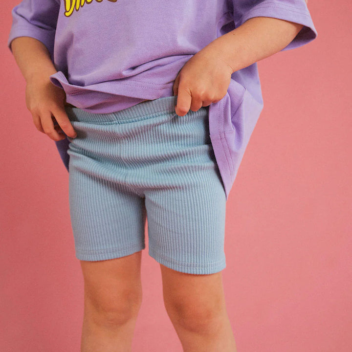 LENN LABEL OG RIBBED SHORTIES: BLUE
