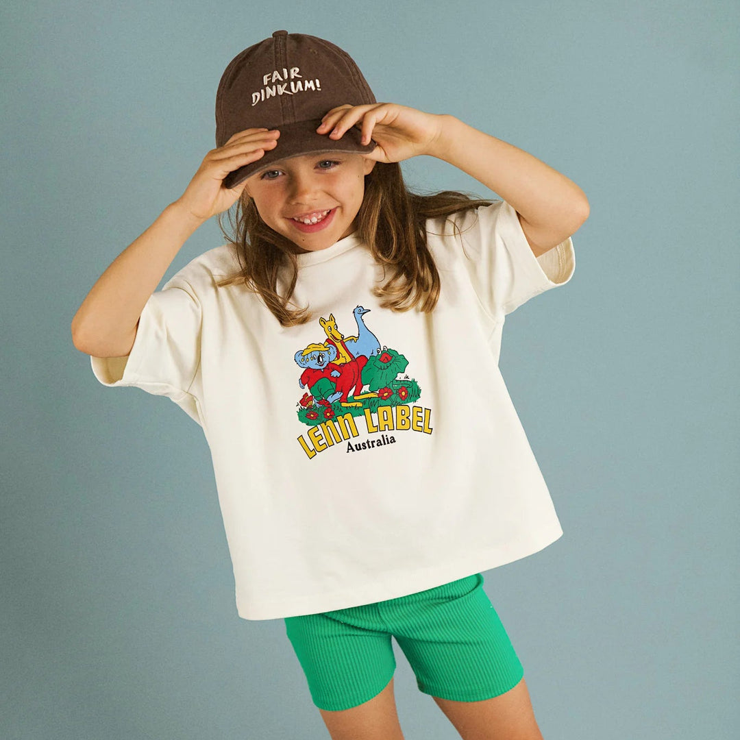LENN LABEL AUSSIE TEE: CREAM