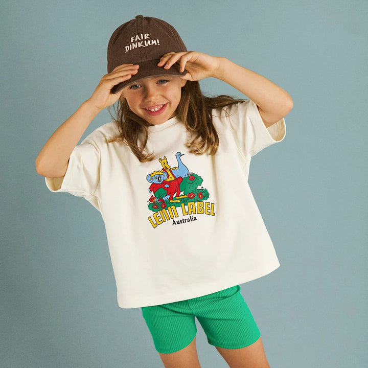 LENN LABEL AUSSIE TEE: CREAM