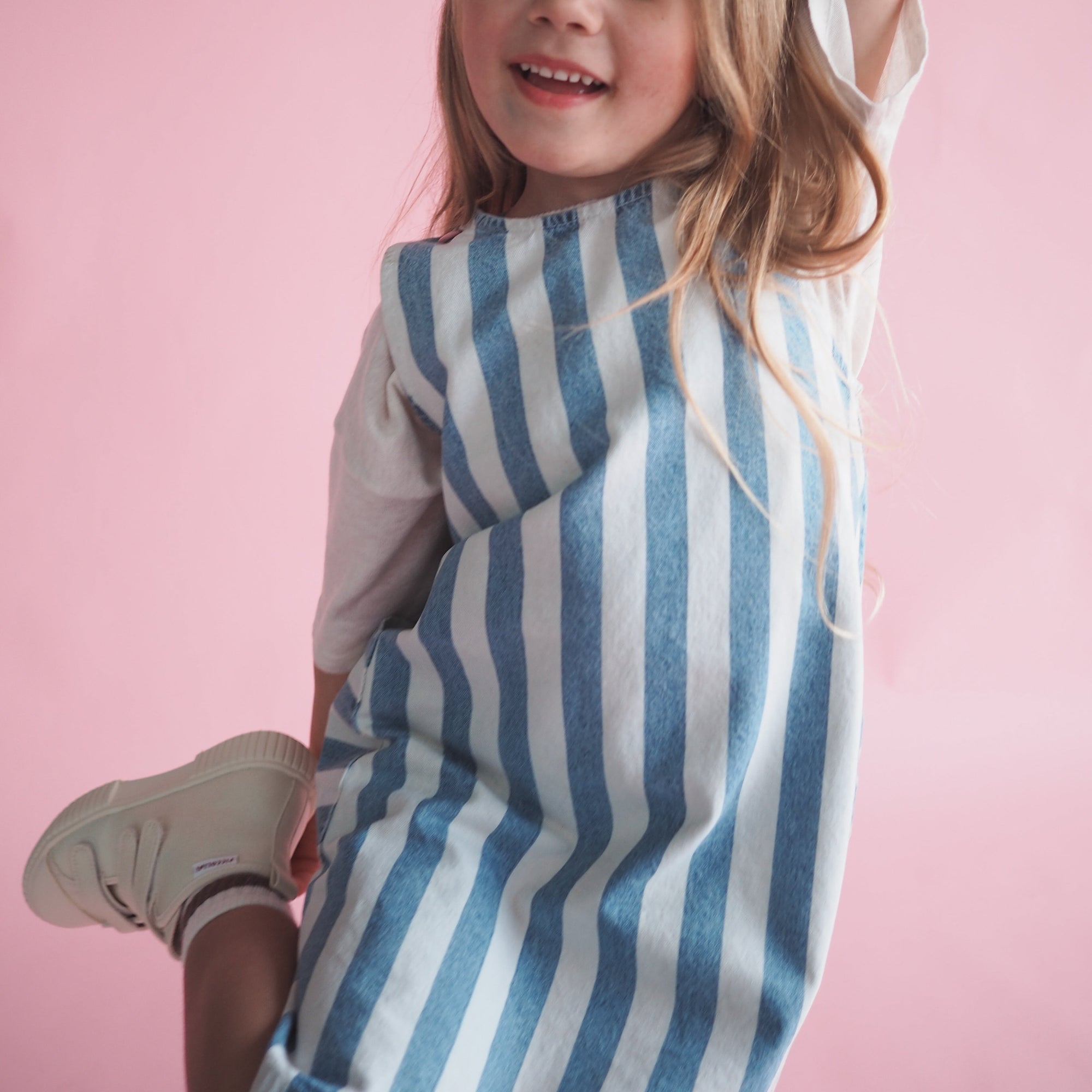 GROWN DENIM STRIPE DRESS