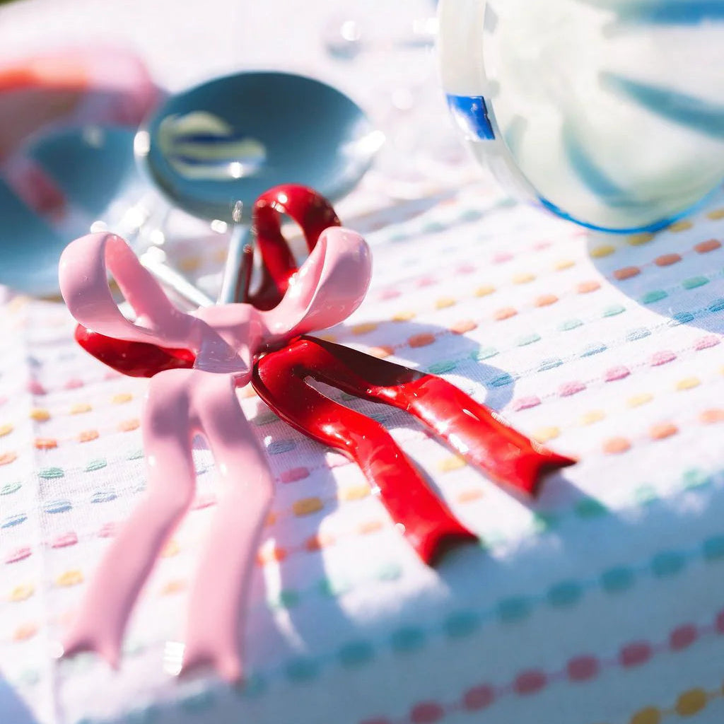 PINK & RED BOW SALAD SERVERS