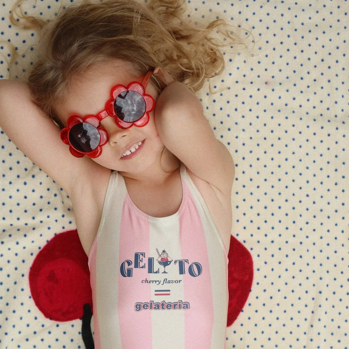 KONGES SLOJD JUNIOR FLOWER SUNGLASSES: RED